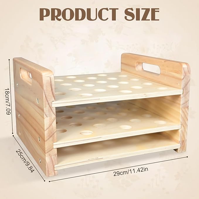 Wooden Scissor Holder Scissors Storage Rack 24 Holes Natural Wood Scissor Organizer Stand Eyebrow Pen Holder Display Stand Makeup Brush Rack Desk Organizer for Classroom Office Barber Shop Home