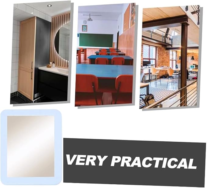 Gifts for Back to School Season,White Magnetic Locker Mirror - 5" x 7" Magnet Mirrors for School, Bathroom, Workshop,Small Magnetic Mirrors for Office,Mirror Locker