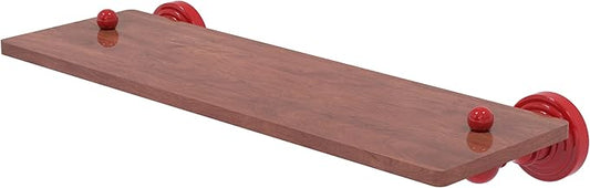 Allied Brass WP-1-16-IRW-FER Waverly Place Collection 16 Inch Solid IPE Ironwood Shelf, Fire Engine Red