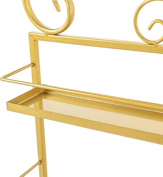Nail Polish Organizer Wall Mounted, 3Pcs 5-Tier Nail Polish Storage Rack, Metal Nail Polish Storage Holder, Multifunctional Organizer for Essential Oil Perfume at Home Salon Spa(Gold)