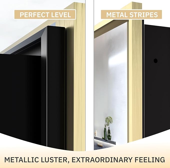 Medicine Cabinet with Mirror Recessed or Surface Mount Farmhouse Style Single Door Mirror Cabinet Square Bathroom Storage, Brushed Gold, 24x24 Inch