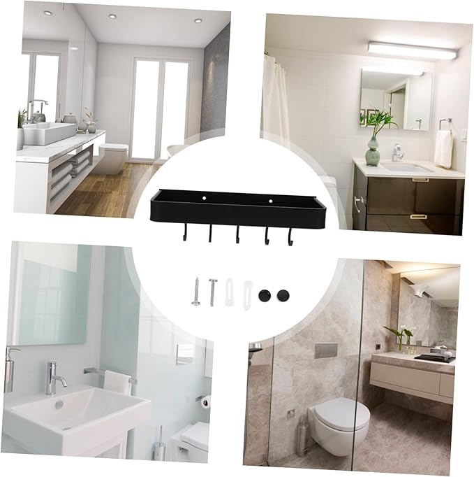 PRETYZOOM Wall-mounted Storage Rack Floating Shelf for Bathroom Kitchen Must Haves Strong Bearing Capacity