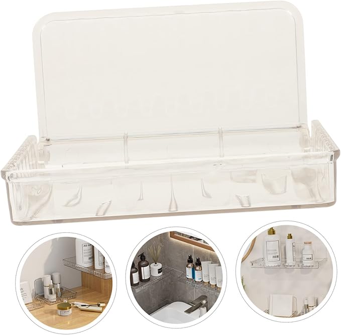 PRETYZOOM 4pcs Wall Mount Organizer Cosmetic Storage Shelf for Bathroom and Kitchen Easy Installation Floating Shelf for Wall for Organizing Sundries