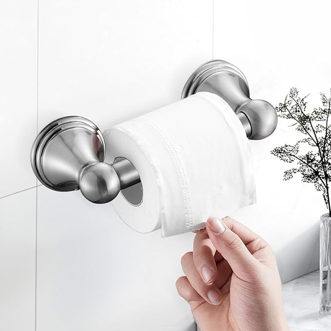 sagetta Hand Towel Holder Towel Ring Set with Toilet Paper Holder 5.55-Inch Bath Towel Ring Diameter Wall Mount Brushed Nickel