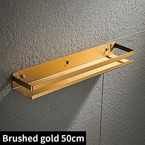 ZTBH Bathroom Divider Bathroom Shelf, Black Bathroom Corner Shelves, Wall Shelf Storage Rack 20cm-50cm Bathroom Hardware Sets (Color : Brushed Gold 50cm)