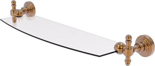 Allied Brass RW-33/18-BBR Retro Wave 18 Inch Glass Shelf, Brushed Bronze