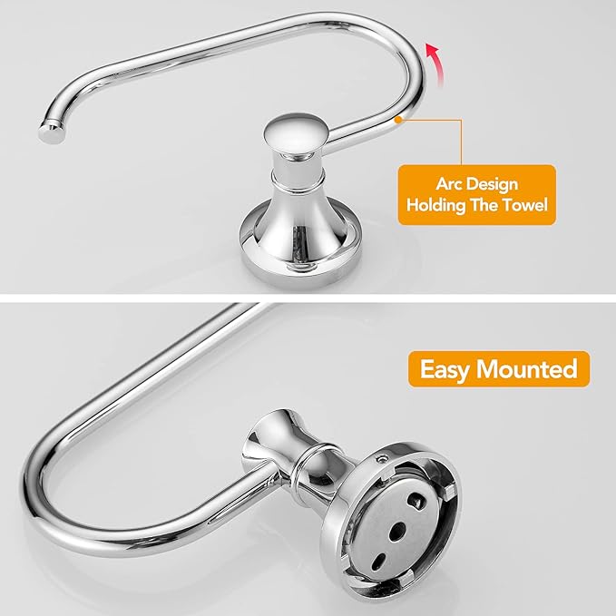 BESy Polished Chrome Toilet Tissue Paper Holder Polished Chrome Bathroom Accessories Toilet roll Paper Hanger, Wall Mounted, Rustproof