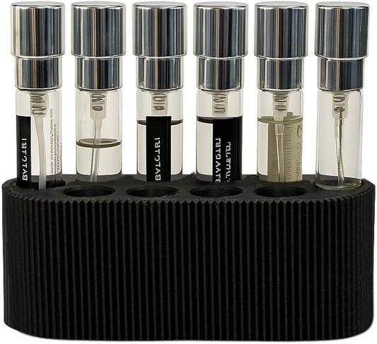 Perfume Sample Organizer for Bathroom or Vanity ?€? Ideal Makeup and Skincare Storage, Desk and Bathroom Counter Organizer, Gift for Her ((BLACK) Fits 8mL Atomizers (Travel Size))