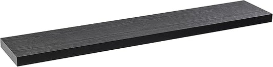 Floating Shelves for Wall, Wall Mounted Rustic Wood Shelves for Bathroom, Bedroom, Living Room, Kitchen, Hanging Shelf for Books/Storage/Room (Black, 35.4")