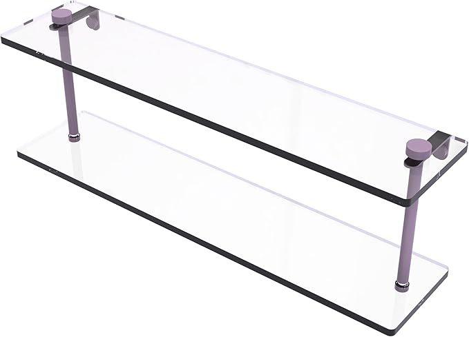 Allied Brass NS-2/22-LVN 22 Inch Two Tiered Glass Shelf, Lavender
