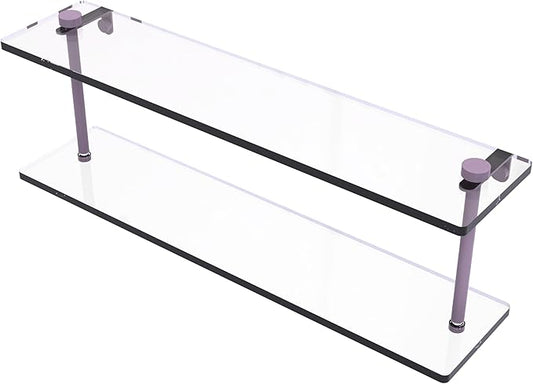 Allied Brass NS-2/22-LVN 22 Inch Two Tiered Glass Shelf, Lavender