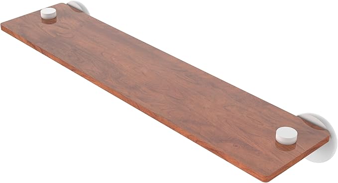 Allied Brass TR-1-16-IRW-WHM Tribecca Collection 16 Inch Solid IPE Ironwood Shelf, Matte White