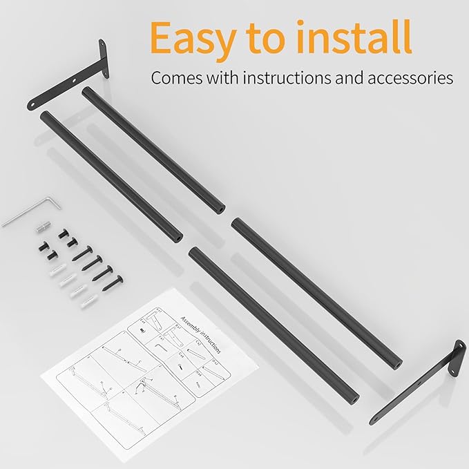 Double Towel Bar, MKO 24Inch Towel Racks for Bathroom, Black Double Bath Towel Bar for Bathroom Wall, Heavy Duty, Stainless Steel