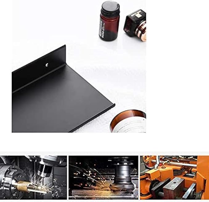 No Drill Bathroom Shelf, European Style, Simple Shelf, Black Wall Cosmetic Shelf, Space Aluminum Bathroom Shelf-30cm