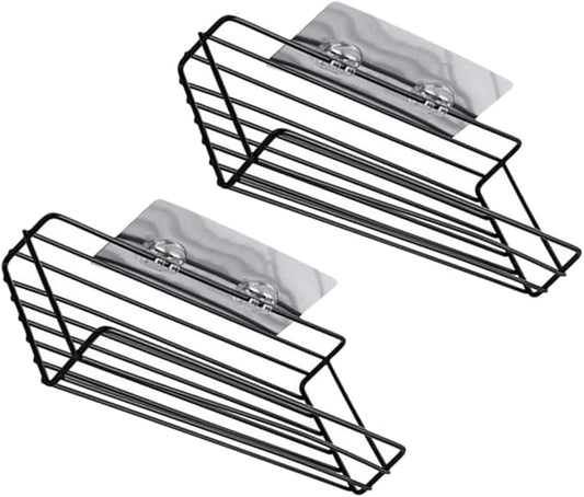 PRETYZOOM 2pcs Bathroom Shelf Organizer Wall-Mounted Storage Racks Iron Display Racks for Bathroom Kitchen
