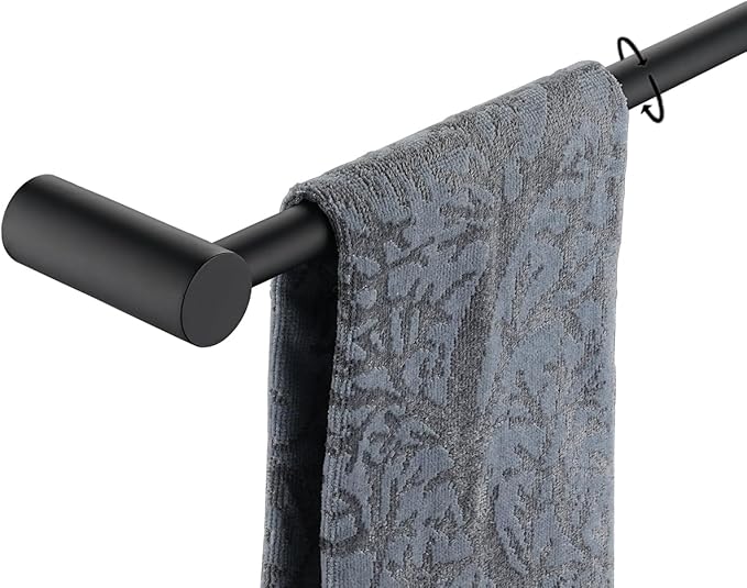 JQK Towel Bar Black, 26.5 Inch 304 Stainless Steel Thicken 0.8mm 2 Pieces Towel Rack Bathroom Wall Mount, Useable Length 24 Inch, TB610L24-PB
