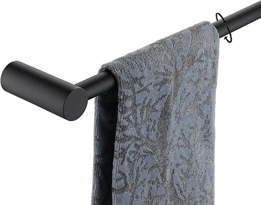 JQK Towel Bar Black, 26.5 Inch 304 Stainless Steel Thicken 0.8mm 2 Pieces Towel Rack Bathroom Wall Mount, Useable Length 24 Inch, TB610L24-PB