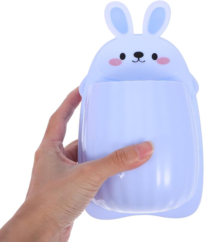 4pcs No-Drill Cute Bunny Wall Mounted Storage Shelves Bathroom and Kitchen Organizer Rack with Floating Bins in Blue, Purple, Pink, and White for Toiletries and Spice Storage