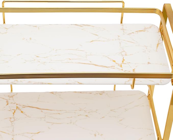 LYNICESHOP 3 Tier Bathroom Countertop Organizer, Gold and White Modern Vanity Organizer with Small Storage Baskets, Skincare, Perfume - Spaace Saving, Easy Assembly, Non-Slip (12.6x6.5in)