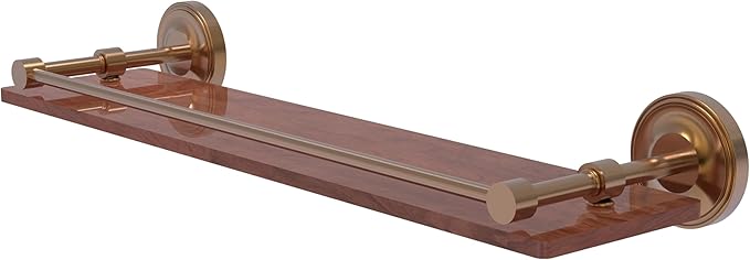 Allied Brass PRBP-1-22-GAL-IRW-BBR Prestige Regal Collection 22 Inch Solid IPE Ironwood Gallery Rail Shelf, Brushed Bronze