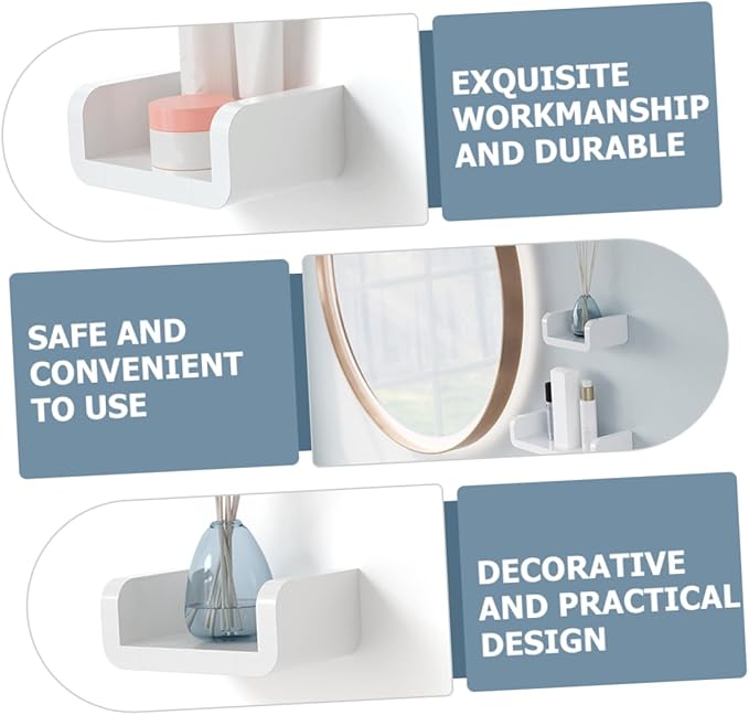 Bathroom Wall Hanging Rack Space-Saving Storage Shelf for Toiletries Easy Install
