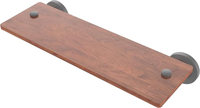 Allied Brass WS-1-16-IRW-GYM Washington Square Collection 16 Inch Solid IPE Ironwood Shelf, Matte Gray