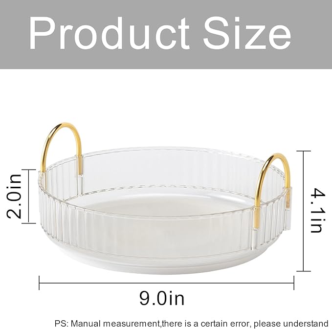 INVSSENE 360?? Rotating Makeup Organizer, Bathroom Make Up Spinning Holder Rack, Large Capacity Cosmetics Storage Vanity Shelf Countertop, Fits Cosmetics, Perfume, Skincare, Lipsticks(1 Tier, Clear)