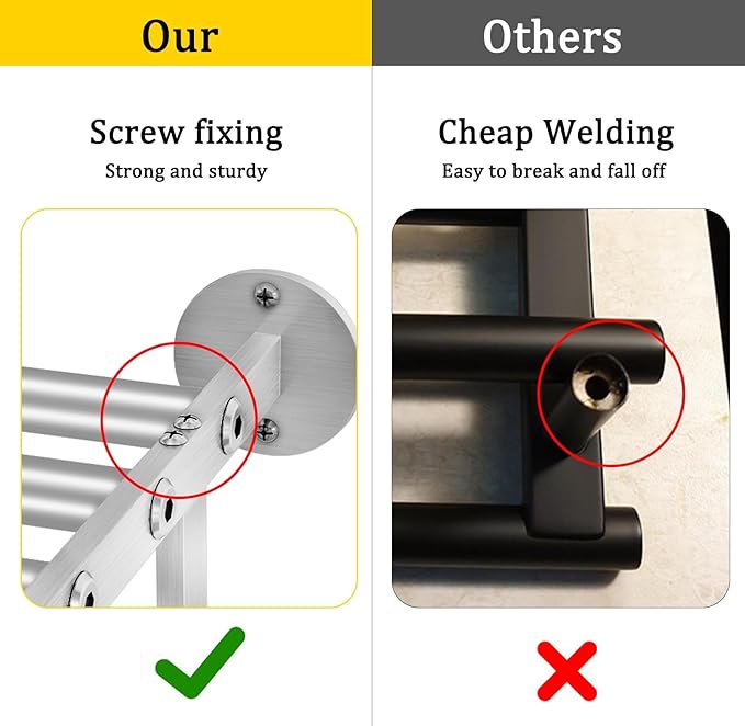 Double Towel Racks for Bathroom Towel Rack with Shelf, 24 Inch Double Towel Bars, Wall Mount Towel Holder for Bathroom Lavatory, Stainless Steel Towel Rod(Brushed Nickel)