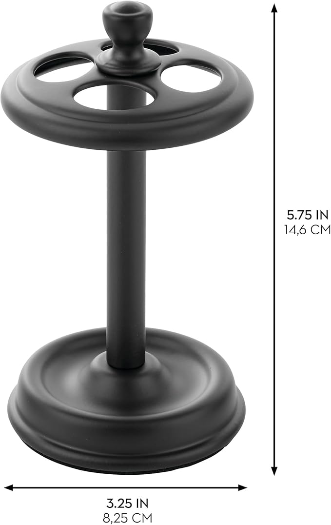 iDesign Toothbrush Holder for Bathroom or Vanity - 4 Slots for Manual Toothbrushes - Matte Black