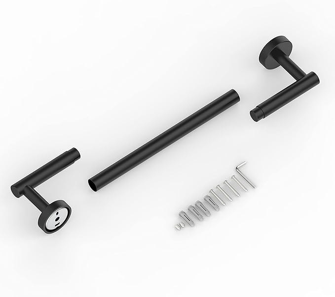 RARXTR 18 Inches Matte Black Towel Bar for Bathroom Kitchen Hand Towel Holder Dish Cloths Hanger SUS304 Stainless Steel RUSTPROOF Wall Mount (Matte Black 18-inch)