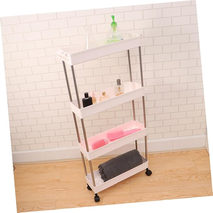 PRETYZOOM Bathroom Storage Shelves Plastic Kitchen Rack Multifunction Bathroom Shelf Corner Rack