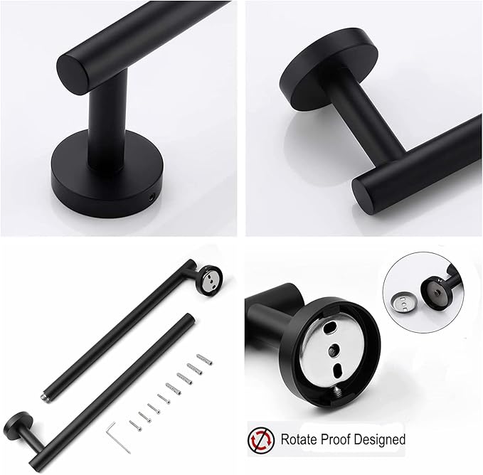 33 Inch Towel Bar 2 Pack for Bathroom 9/12/16/24/28/33 Inch Kitchen Hand Towel Holder Matted Black Stainless Steel 304 RUSTPROOF Wall Mount Towel Rod 2 of Pack (2, Matted Black, 33 Inch)