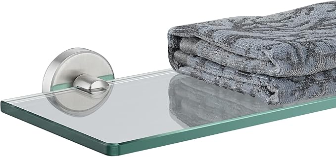 JQK Bathroom Glass Shelf, TGS101L16-BN