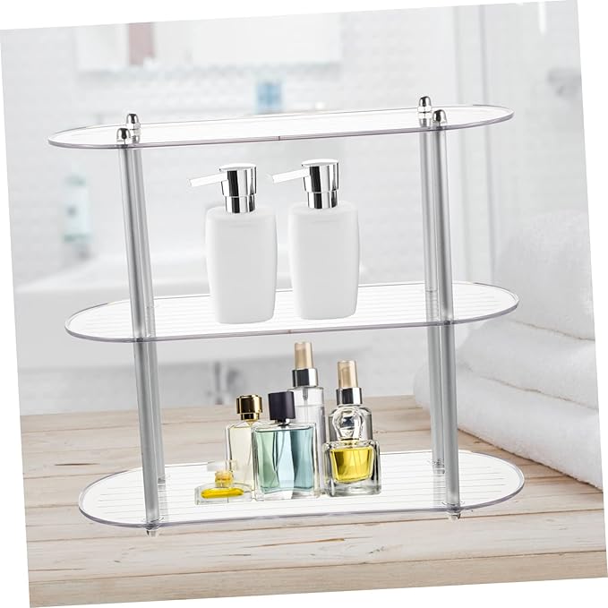 GLEAVI Multi-Layer Storage Rack Removable 3-Tier Organizer Shelf Bathroom and Desktop Cosmetic Holder Stylish Shelving for Home Supplies