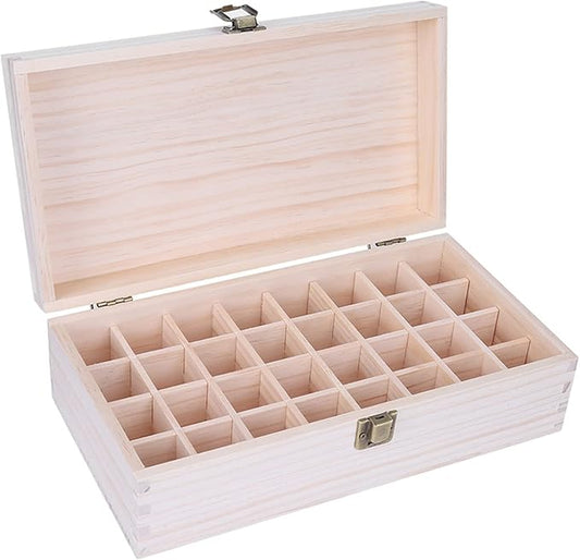 Essential Oil Storage Box Case, 32 Slots Wooden Organizer Holds Essential Oil Storage Container Nail Gel Display Box Makeup Case For Carrying And Home Storage Display