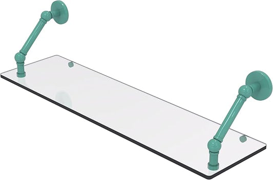 Allied Brass P1000-1-30-SFG Prestige Skyline Collection 30 Inch Floating Glass Shelf, Sea Foam Green