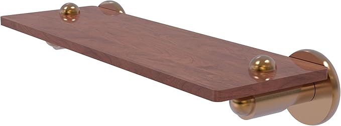 Allied Brass SH-1-16-IRW-BBR Soho Collection 16 Inch Solid IPE Ironwood Shelf, Brushed Bronze