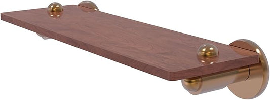 Allied Brass SH-1-16-IRW-BBR Soho Collection 16 Inch Solid IPE Ironwood Shelf, Brushed Bronze