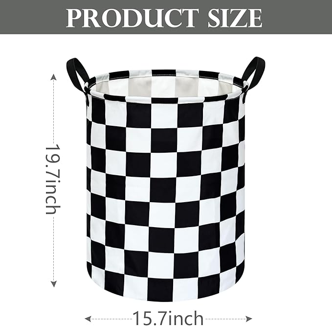Round Laundry Hamper Clothes Storage Basket Fabric Storage Hamper Organization Storage Bin, Nursery Box,Gift Basket with Handles