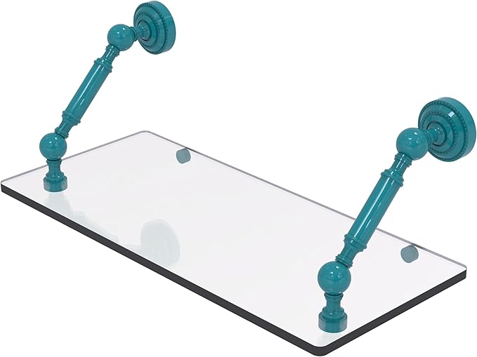 Allied Brass DT-1-18-GLT Dottingham Collection 18 Inch Floating Glass Shelf, Glokzin Teal