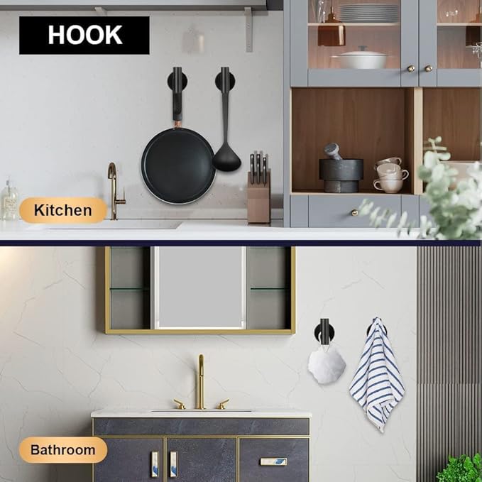 szhdxsy 6Pack Matte Black Bathroom Hardware Set, SUS 304 Stainless Steel Towel Holder Wall Mounted -Include16inch Towel Rack,Toilet Paper Holder, Wall Towel Hooks and Adhesive Bathrobe Hooks.
