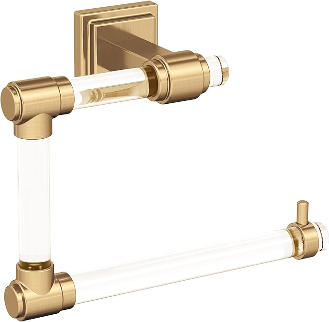 Amerock BH36062CCZ | Clear/Champagne Bronze Towel Ring | 5-7/16 in (138 mm) Length Towel Holder | Glacio | Hand Towel Holder for Bathroom Wall | Small Kitchen | Bath Accessories
