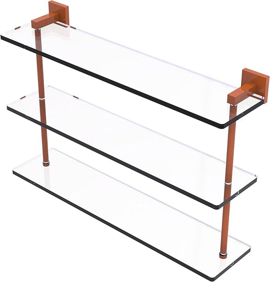 Allied Brass MT-5-22-ASP Montero Collection 22 Inch Triple Tiered Glass Shelf, Autumn Sparkle