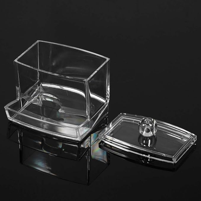 Haofy Clear Practical Cotton Swab Plastic Q-tip Makeup Storage Box Desktop Cosmetic Transparent Holder Case