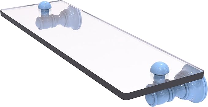 Allied Brass CL-1-16-FTB Carolina Collection 16 Inch Glass Shelf, Flat Troll Blue