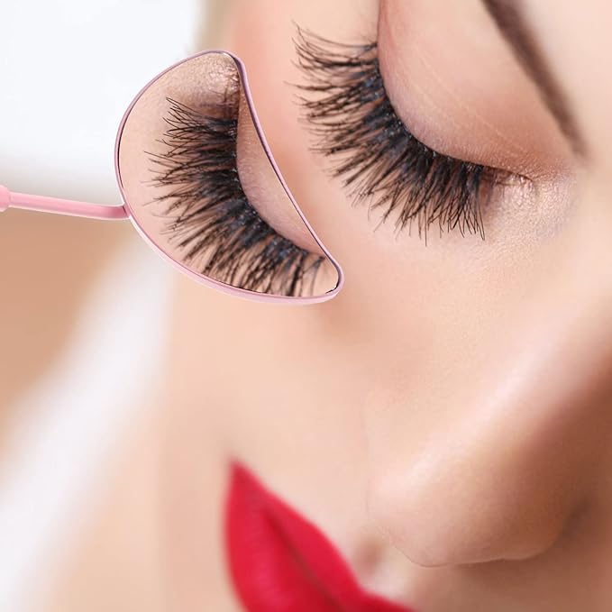 Eyelash Inspection Mirror Clear Glass Mirror Eyelash Extension Mirrors Handheld Mirrors Lash Mirror for Lash Tech Half-moon Shape Eyelash Mirrors Lash Mirror Small Mirror Tool
