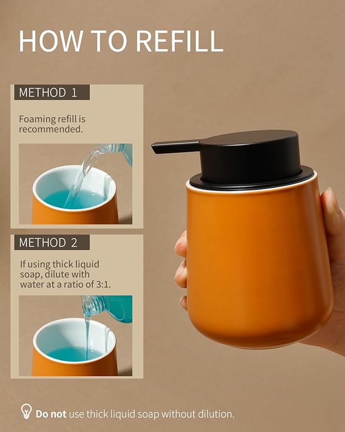 BosilunLife Bathroom Accessories Set 3 pcs (Orange-Foam)