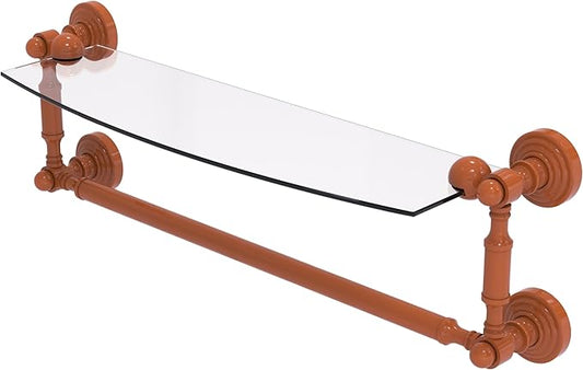 Allied Brass WP-33TB/18-ASP Waverly Place Collection 18 Inch Glass Vanity Shelf with Integrated Towel Bar, Autumn Sparkle