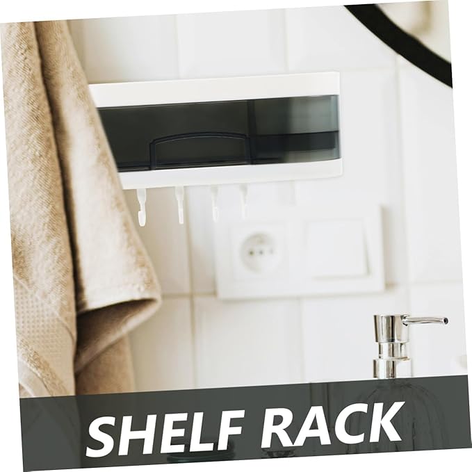 Uonlytech Wall-Mounted Plastic Storage Rack Multipurpose Wall Shelves Bathroom Kitchen Organizer No-Drill Installation Space-Saving Storage for Home Random Color