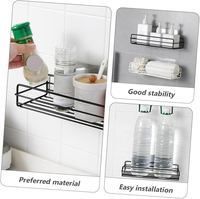 GLEAVI Wall-Mounted Storage Shelves Bathroom Storage Holders Iron Display Racks Small Bathroom Wall-Mounted Racks